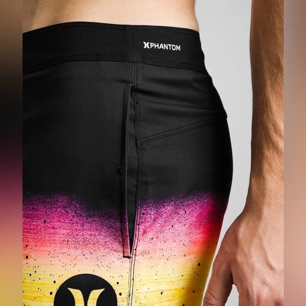 Hurley Phantom Ray Stretch Boardshorts Swim Trunks Shorts Black Pink Men’s 34